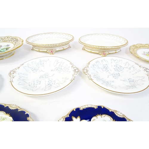 263 - A quantity of assorted dessert wares to include Victorian dessert plates with floral decoration, etc... 