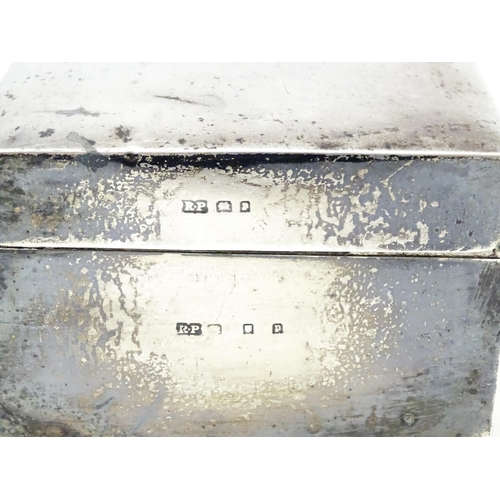 579 - A silver cigarette box with engraving to side relating to Flying Officer H. J. Forster, RAF Manston,... 