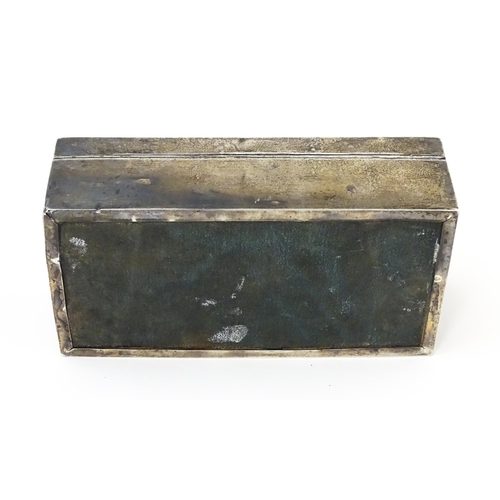 579 - A silver cigarette box with engraving to side relating to Flying Officer H. J. Forster, RAF Manston,... 