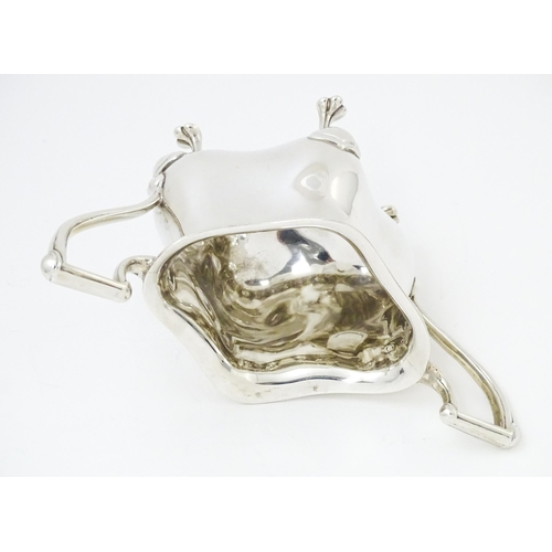 600 - An Art Nouveau silver twin handled sugar bowl, hallmarked Birmingham 1908, maker E. S Barnsley & Co.... 