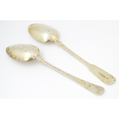 615 - A Geo III silver tablespoon hallmarked Newcastle 1816, maker John Robertson & John Walton. Together ... 