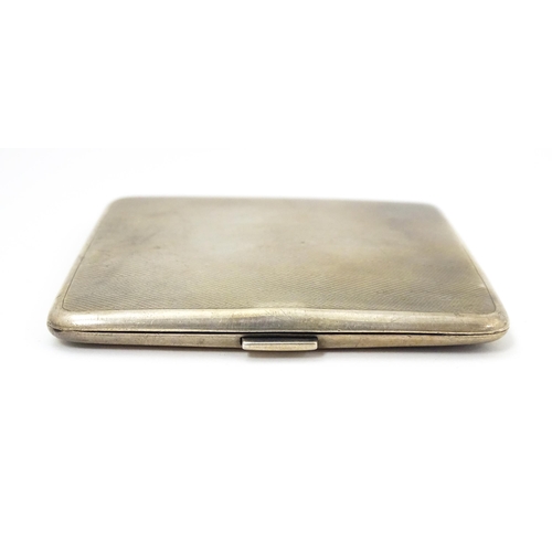 620 - An Art Deco silver cigarette case with engine turned decoration hallmarked Birmingham 1929, maker Ma... 