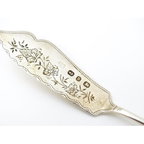 673 - A Victorian silver butter knife and preserve spoon hallmarked Birmingham 1895, maker Joseph Gloster.... 