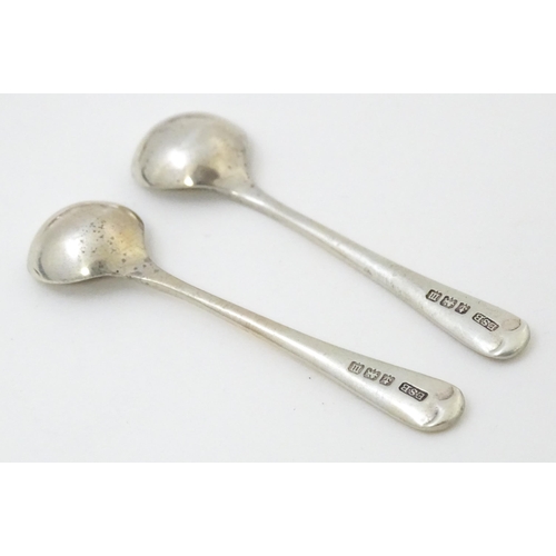 682 - A pair of silver salts hallmarked Birmingham 1908, maker Robert Pringle & Sons. Together with associ... 