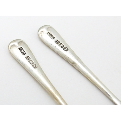 682 - A pair of silver salts hallmarked Birmingham 1908, maker Robert Pringle & Sons. Together with associ... 