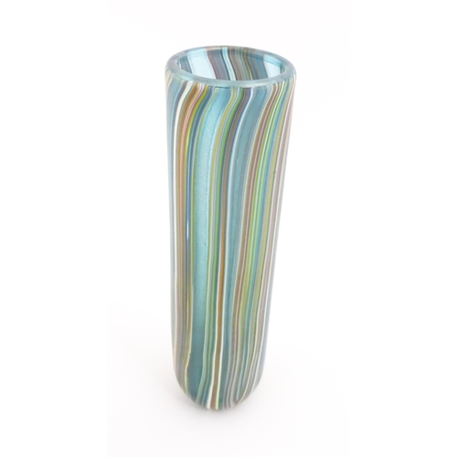 278 - An Isle of Wight Zanfirico Pietra glass vase by timothy Harris.  7