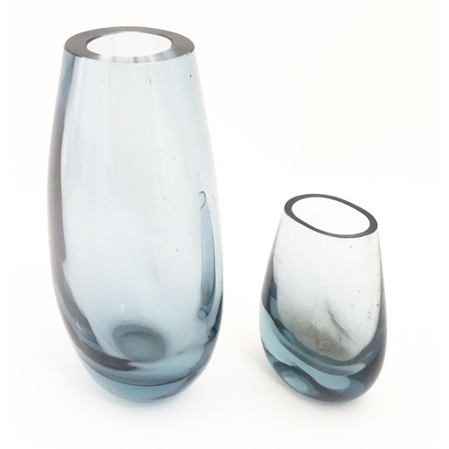 289 - Two mid century Scandinavian glass vases. The tallest 8 1/4