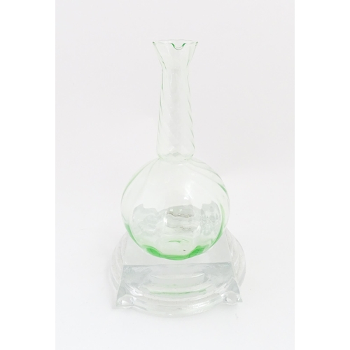 319 - Borek Sipek for DSM: A pair of bohemian crystal DSM glass decanters / carafe and stands by Borek Sip... 