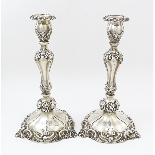 649 - A pair of silver candlesticks hallmarked Sheffield 1907, maker Hawksworth, Eyre & Co. Ltd. Approx. 1... 