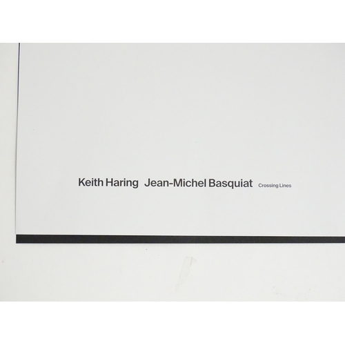 2095 - A 21st century Jean-Michel Basquiat / Keith Haring Exhibition Poster for Crossing Lines at the Natio... 