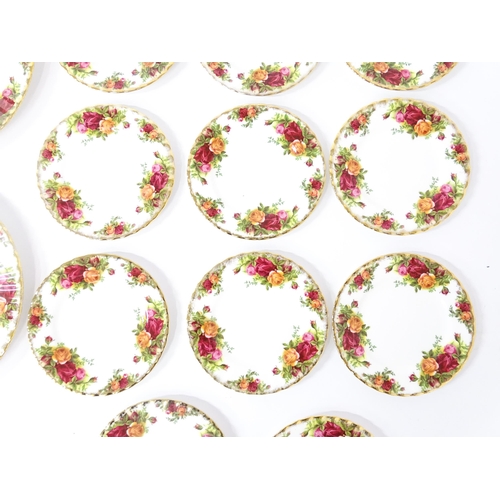 254 - A large quantity of Royal Albert tea and dinner wares in the Old Country Roses pattern, comprising p... 