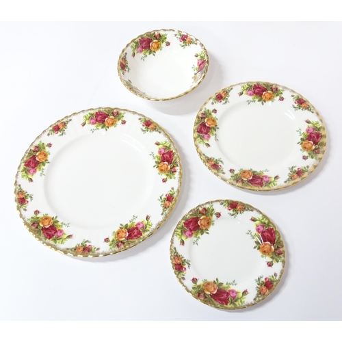 254 - A large quantity of Royal Albert tea and dinner wares in the Old Country Roses pattern, comprising p... 