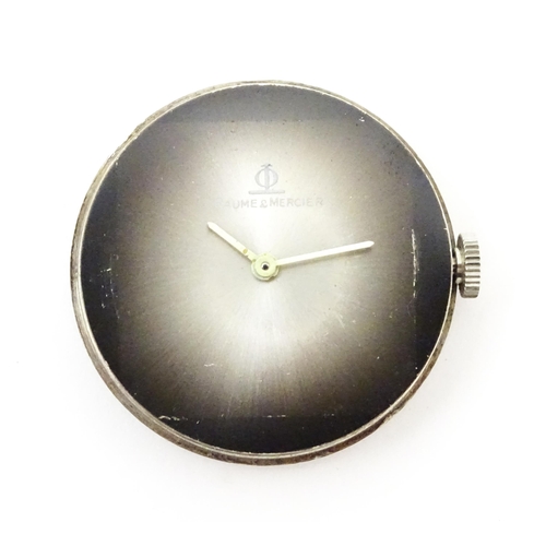 1045 - A Baume & Mercier .800 silver cased manual wind wristwatch with brushed silvered dial, the case mark... 