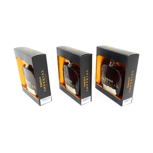 Three boxed 70cl bottles of Barcelo Imperial Ron Dominican rum