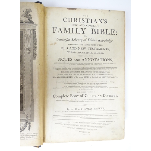 1504 - Book: The Christian's New and Complete Family Bible, or Universal Library of Divine Knowledge, by th... 