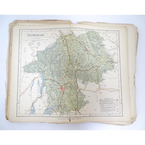 1551 - A 19thC folio of maps from Lett's Popular County Atlas for England & Wales, 1884. Approx. 15