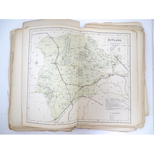 1551 - A 19thC folio of maps from Lett's Popular County Atlas for England & Wales, 1884. Approx. 15