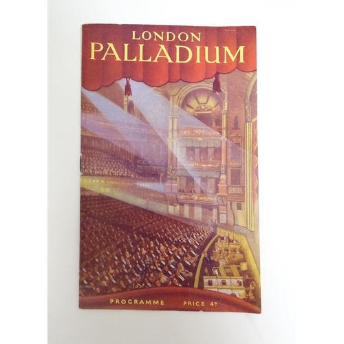 1554 - A 20thC London Palladium theatre programme. Together with four Royal Festival Hall tickets for Frank... 