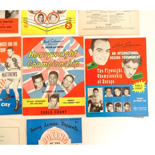 1556 - A quantity of 1950s boxing programmes with tournaments to include Ron Barton vs Yvon Durelle, Arthur... 