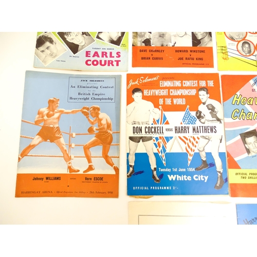 1556 - A quantity of 1950s boxing programmes with tournaments to include Ron Barton vs Yvon Durelle, Arthur... 