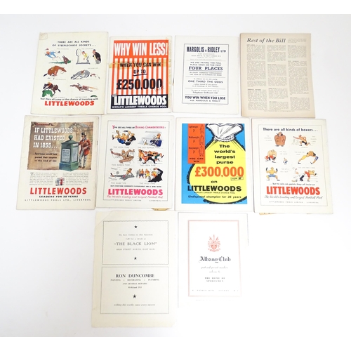 1556 - A quantity of 1950s boxing programmes with tournaments to include Ron Barton vs Yvon Durelle, Arthur... 