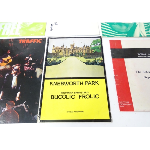 1558 - A quantity of 1960s-1970s assorted pop music ephemera to include a Free show souvenir programme, a C... 