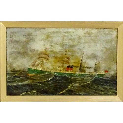 1874 - 19th century, Oil on board, A seascape depicting a transitional steam sail ship, the ship titled Buf... 