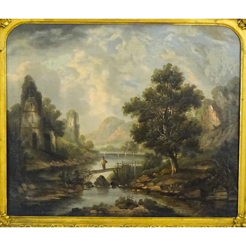 1875 - Rev. Robert Woodley Brown, 19th century, Oil on canvas, A pair of wooded river landscapes, one with ... 