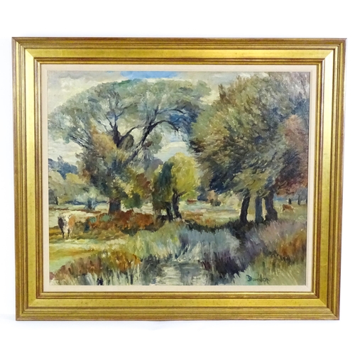 1877 - Ronald Ossory Dunlop (1894-1973), Oil on canvas, Corbett's Hill Farm, A landscape scene with trees a... 