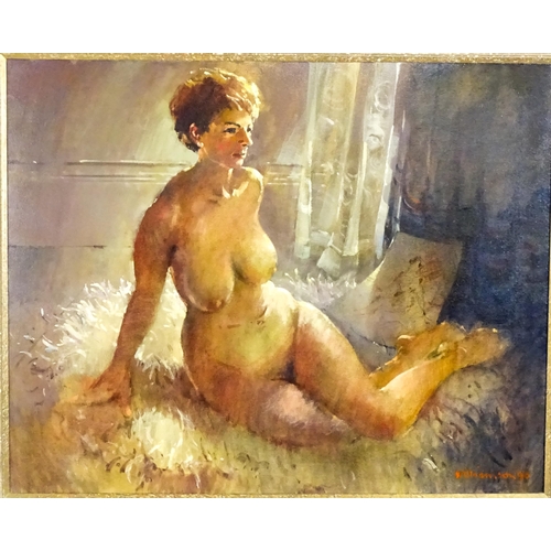 1884 - Lawrie Williamson (1932-2017), Oil on canvas, A nude portrait of Janet Terry. Signed and dated 1990 ... 