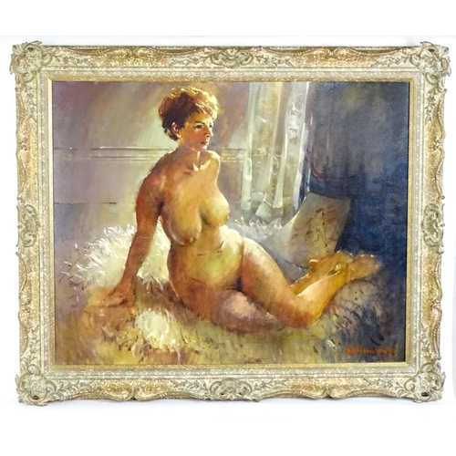 1884 - Lawrie Williamson (1932-2017), Oil on canvas, A nude portrait of Janet Terry. Signed and dated 1990 ... 