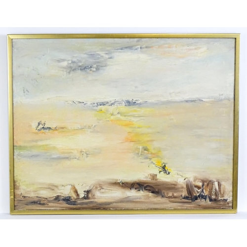 1910 - Alfred Craven, 20th century, Oil on canvas, An abstract landscape scene. Signed lower left. Approx. ... 