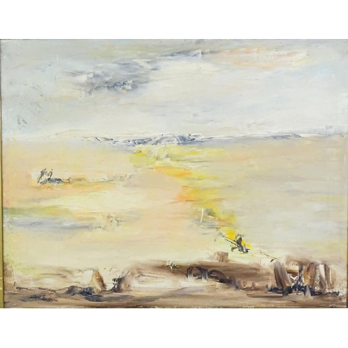 1910 - Alfred Craven, 20th century, Oil on canvas, An abstract landscape scene. Signed lower left. Approx. ... 