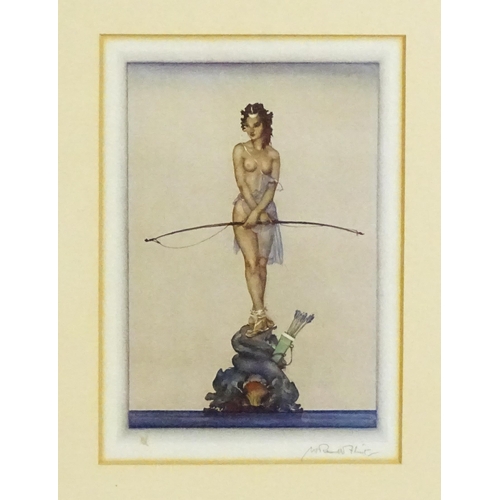 2065 - After Sir William Russell Flint, Signed colour lithograph, The Lisping Goddess / A Figurehead Fantas... 