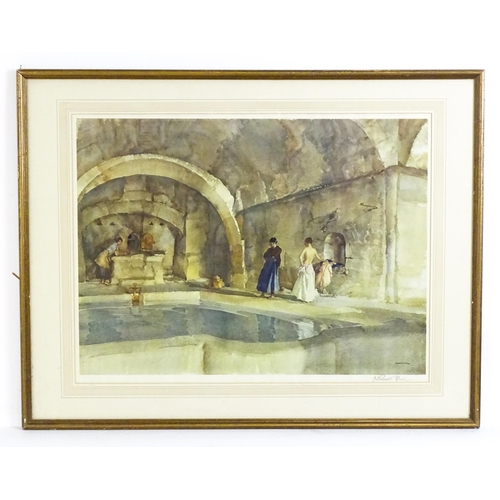 2066 - After Sir William Russell Flint, Signed colour lithograph, Strange Interior, Languedoc. Signed in pe... 