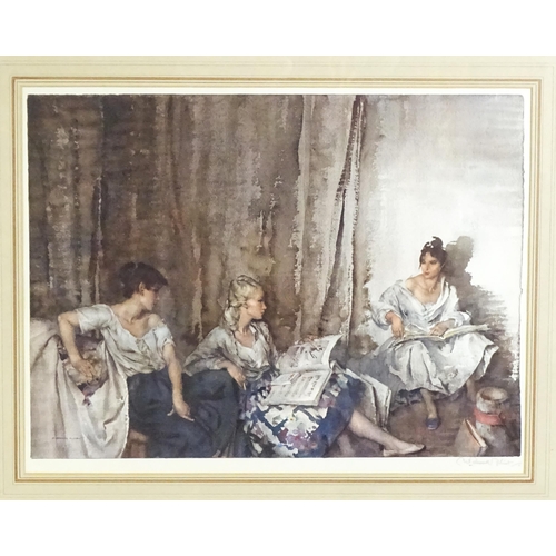 2068 - After Sir William Russell Flint, Signed colour lithograph, The Trio. Signed in pencil under. Approx.... 