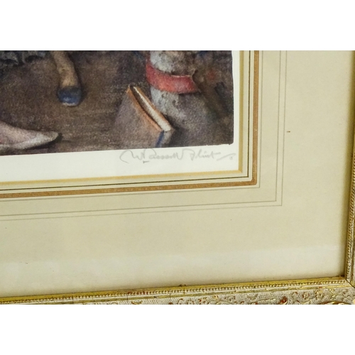 2068 - After Sir William Russell Flint, Signed colour lithograph, The Trio. Signed in pencil under. Approx.... 