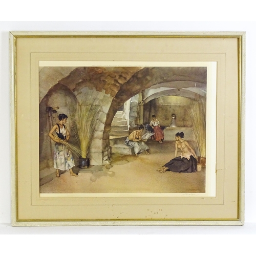 2069 - After Sir William Russell Flint, Signed colour lithograph, The Four Sisters, Chazelet. Signed in pen... 