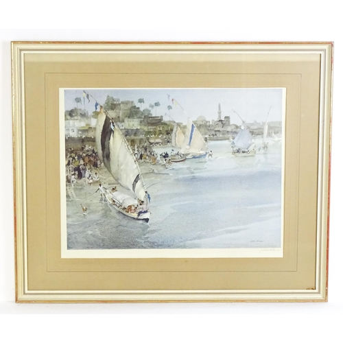 2070 - After Sir William Russell Flint, Signed colour lithograph, Holiday after Ramadan. Signed in pencil u... 