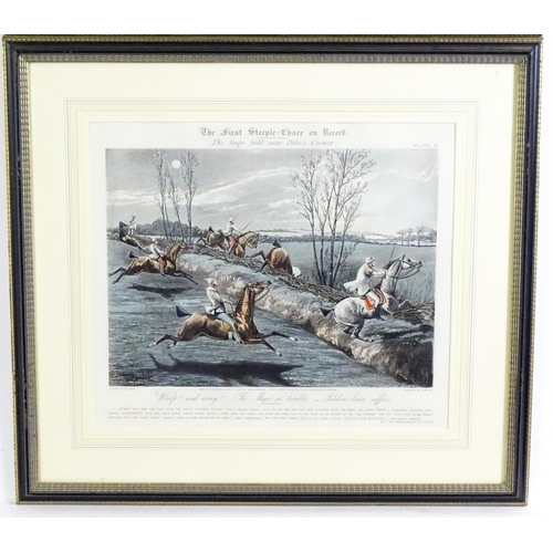 2072 - J. Harris after Henry Alken, Four engravings, The First Steeple Chase on Record, comprising Plate I:... 