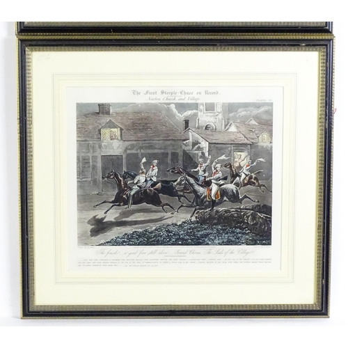 2072 - J. Harris after Henry Alken, Four engravings, The First Steeple Chase on Record, comprising Plate I:... 