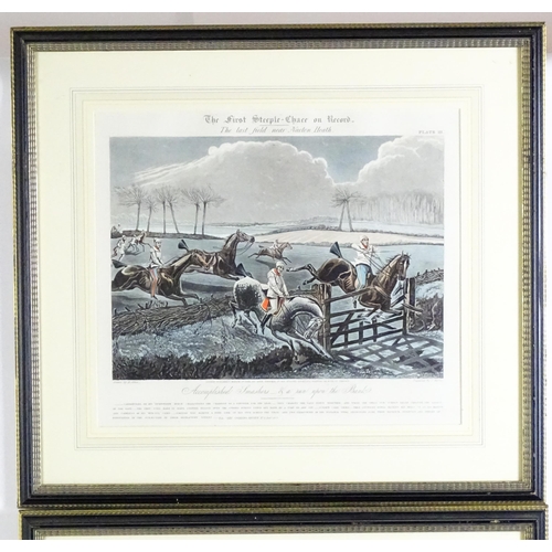 2072 - J. Harris after Henry Alken, Four engravings, The First Steeple Chase on Record, comprising Plate I:... 