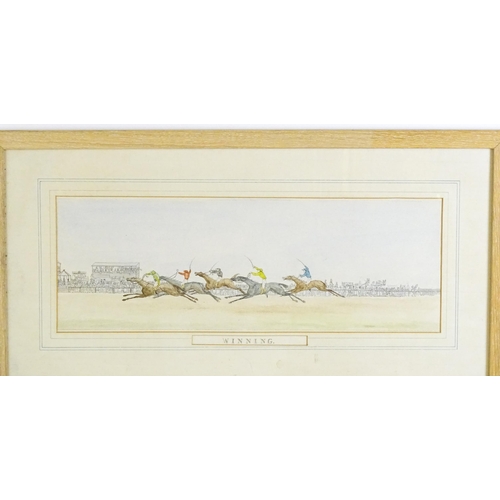 2074 - After Henry Thomas Alken, 19th century, Coloured Etchings, Preparing to Start, At Speed, Winning & W... 