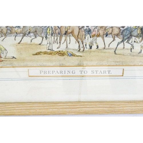 2074 - After Henry Thomas Alken, 19th century, Coloured Etchings, Preparing to Start, At Speed, Winning & W... 