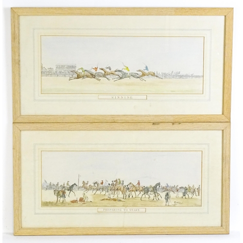 2074 - After Henry Thomas Alken, 19th century, Coloured Etchings, Preparing to Start, At Speed, Winning & W... 