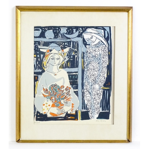 2076 - After Kai Fjell, Norwegian School, 20th century, Limited edition serigraph, Mor og Datter / Mother a... 