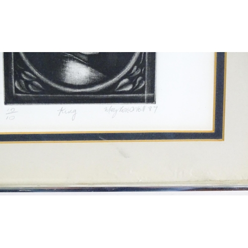 2078 - Mary Rose O'Neill (b. 1961), Limited edition etching, King. Signed, dated '87, titled and numbered 1... 