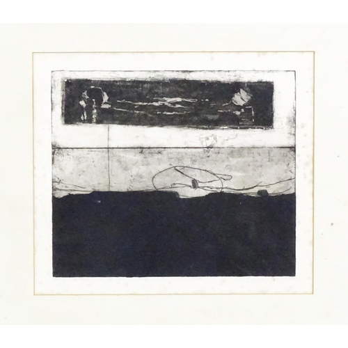 2082 - 20th century, Etching, An abstract composition. Unsigned. Approx. 9 1/4