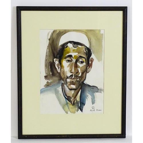 2002 - Emma Sergeant (b. 1959), Watercolour, A portrait of Awal Khan. Signed with initials, titled and date... 