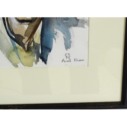 2002 - Emma Sergeant (b. 1959), Watercolour, A portrait of Awal Khan. Signed with initials, titled and date... 